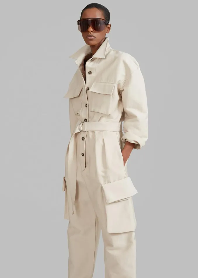 Women The Frankie Shop Jumpsuits Linda Jumpsuit Beige