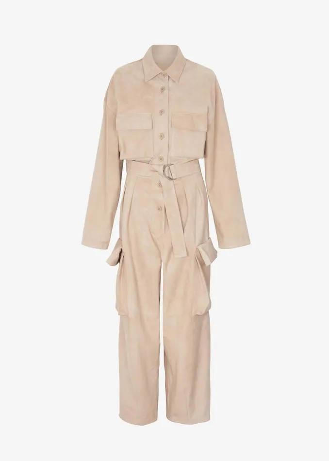 Women The Frankie Shop Jumpsuits Linda Suede Jumpsuit Beige