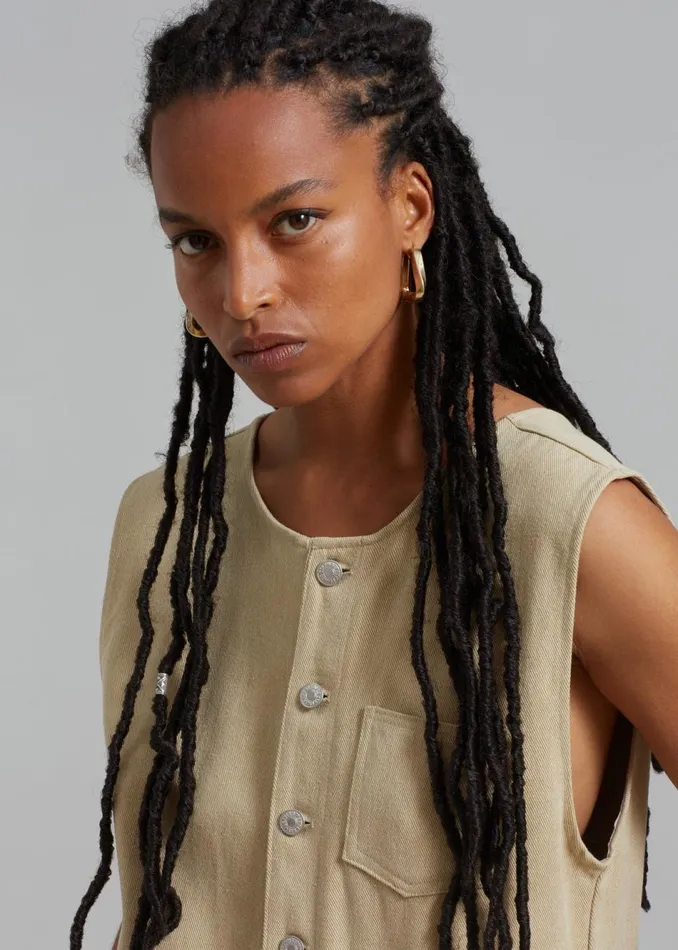 Women The Frankie Shop Jumpsuits Liv Denim Jumpsuit Beige