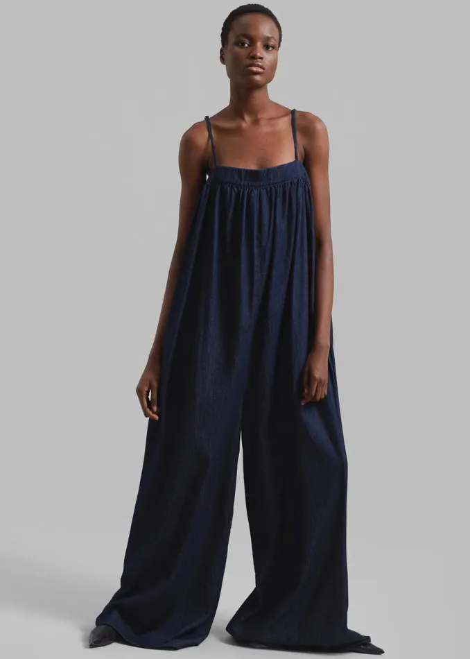Women The Frankie Shop Jumpsuits Maude Denim Jumpsuit Raw Wash