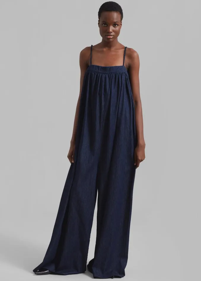 Women The Frankie Shop Jumpsuits Maude Denim Jumpsuit Raw Wash
