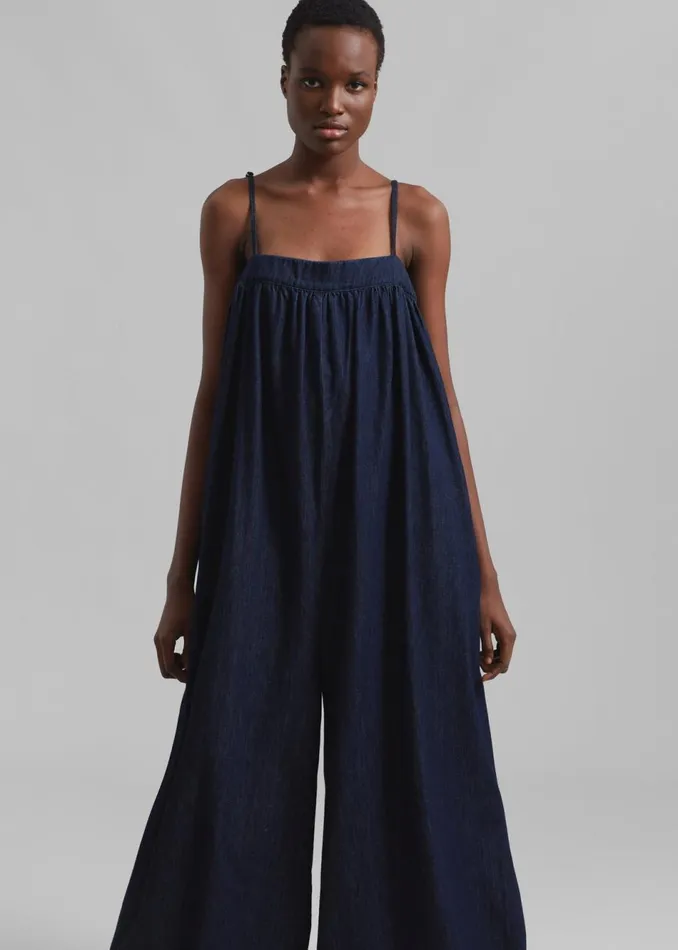 Women The Frankie Shop Jumpsuits Maude Denim Jumpsuit Raw Wash