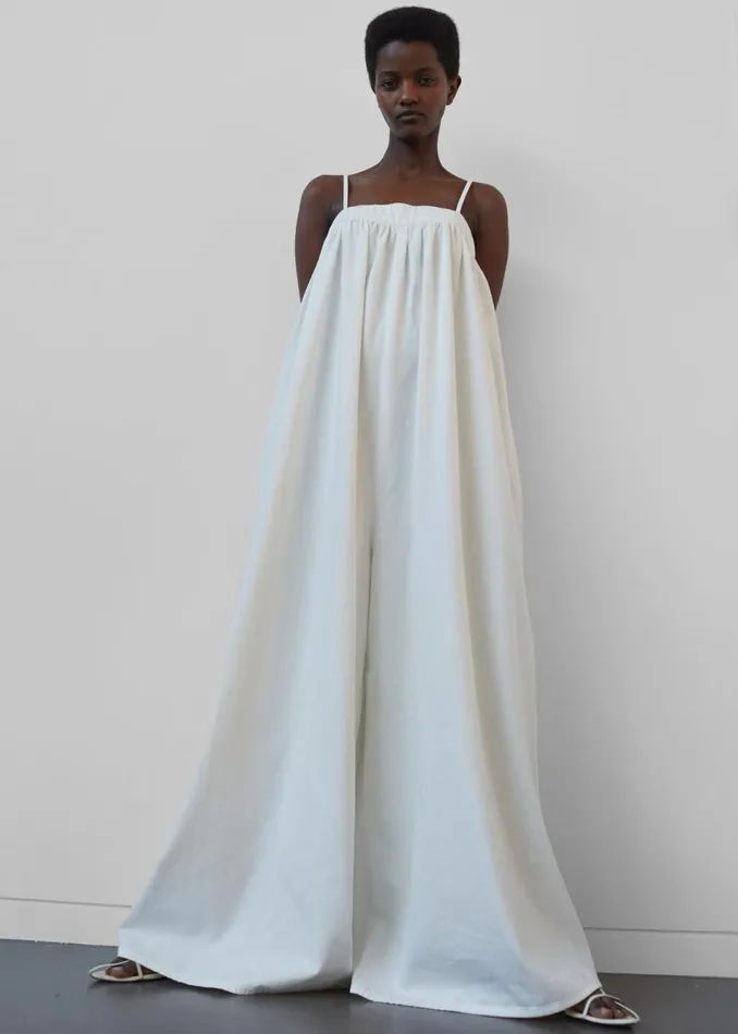Women The Frankie Shop Jumpsuits Maude Denim Jumpsuit White