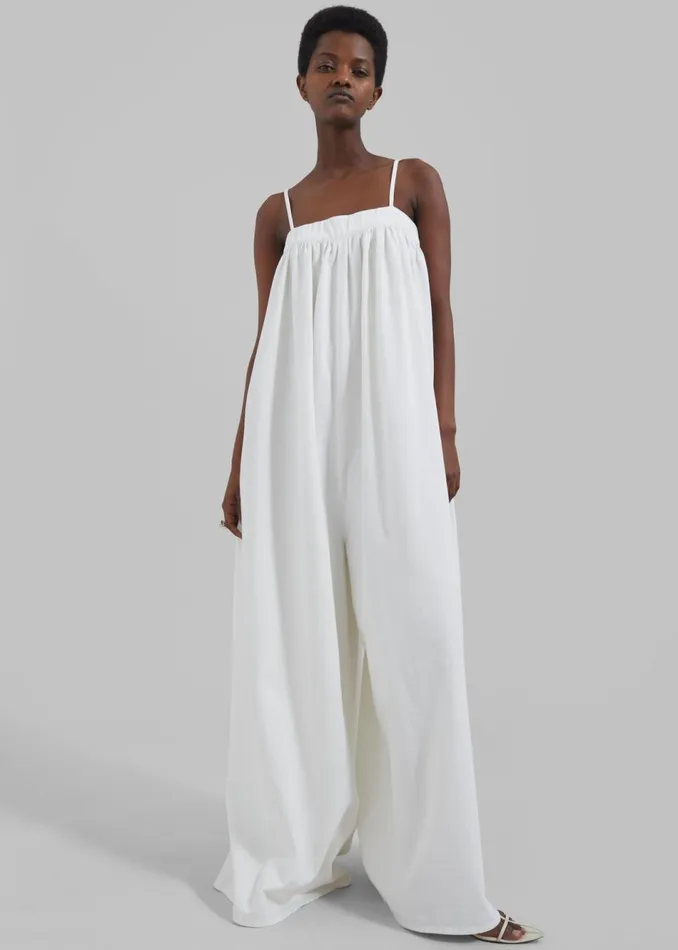 Women The Frankie Shop Jumpsuits Maude Denim Jumpsuit White
