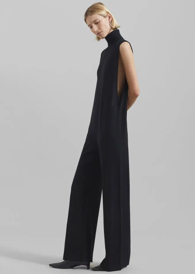 Women The Frankie Shop Jumpsuits Sportmax Kirie WoolKnit Jumpsuit Black