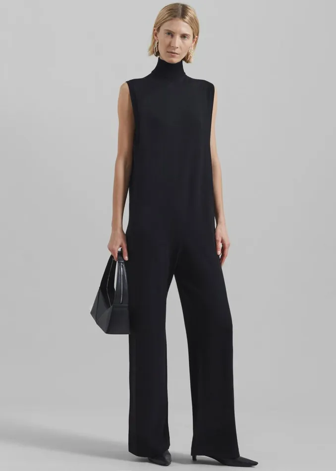 Women The Frankie Shop Jumpsuits Sportmax Kirie WoolKnit Jumpsuit Black