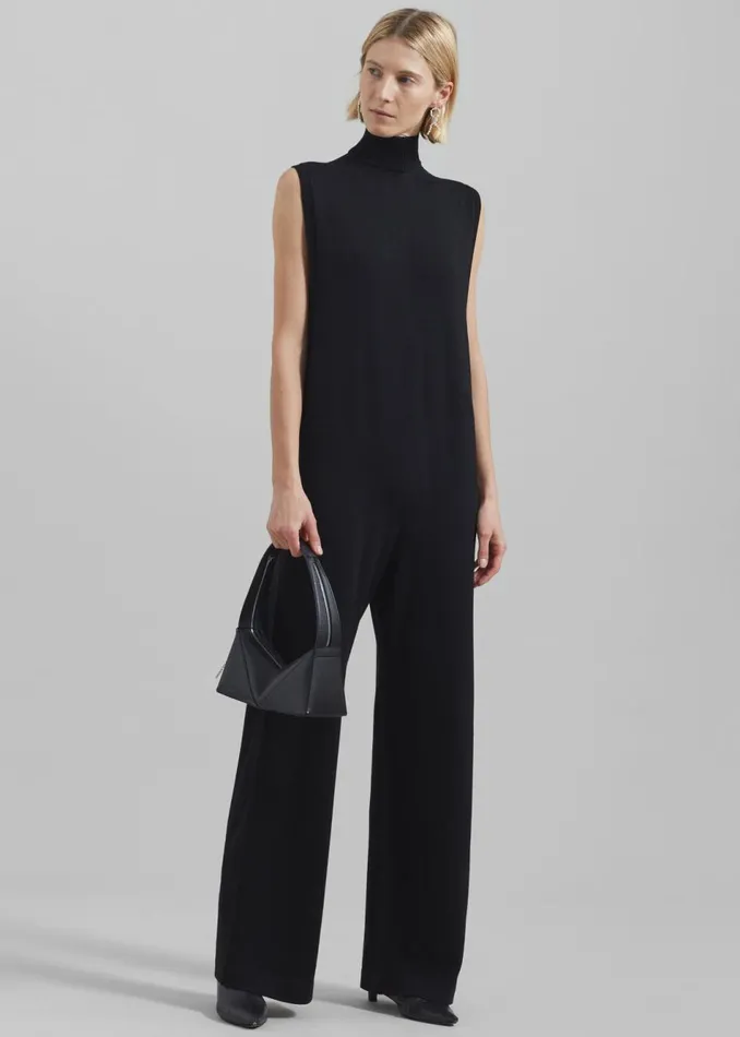 Women The Frankie Shop Jumpsuits Sportmax Kirie WoolKnit Jumpsuit Black