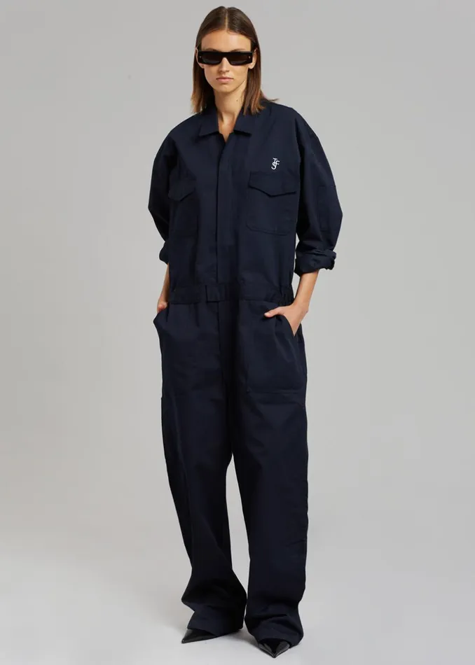 Women The Frankie Shop Jumpsuits TFS Oversized Boiler Suit Navy
