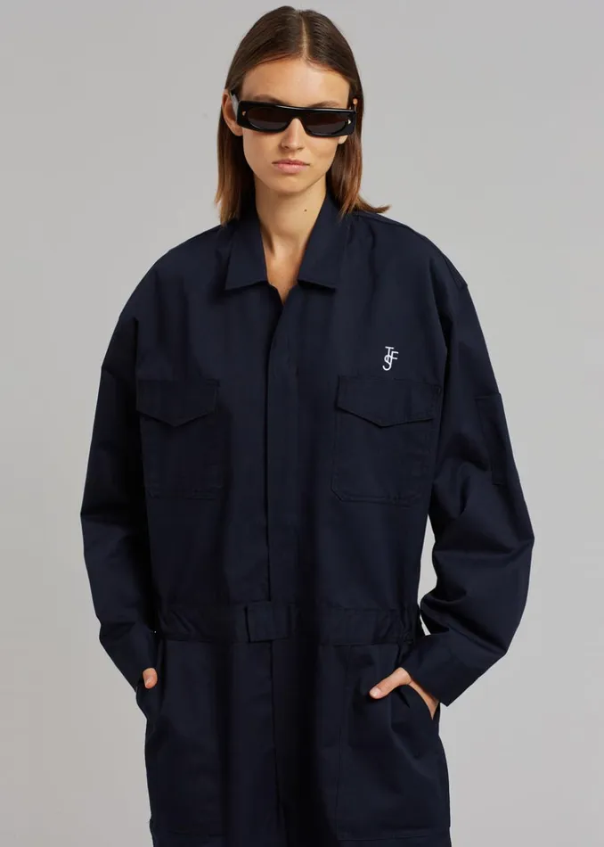 Women The Frankie Shop Jumpsuits TFS Oversized Boiler Suit Navy