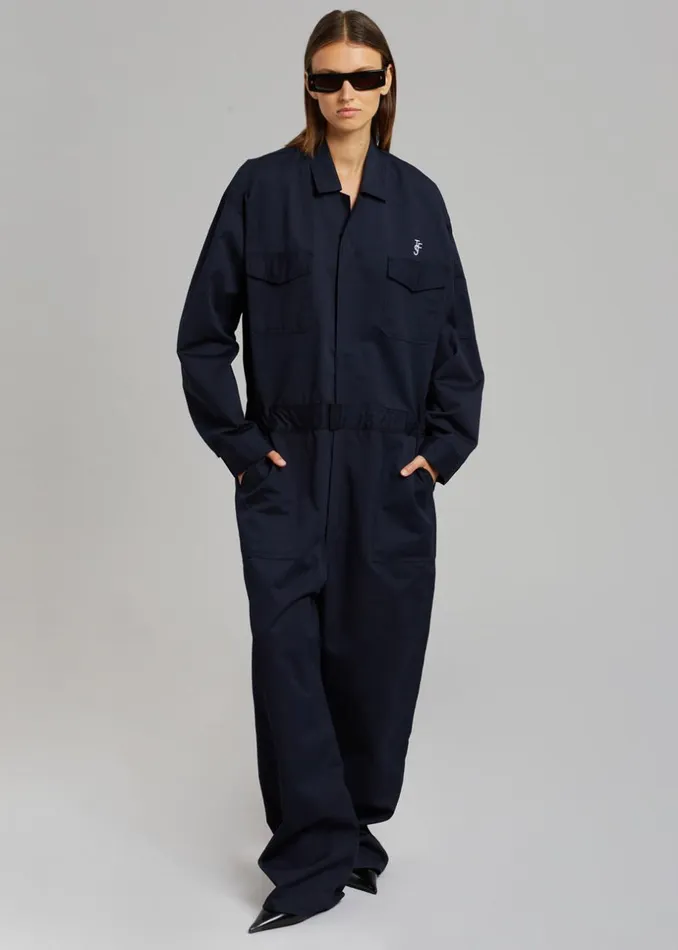Women The Frankie Shop Jumpsuits TFS Oversized Boiler Suit Navy
