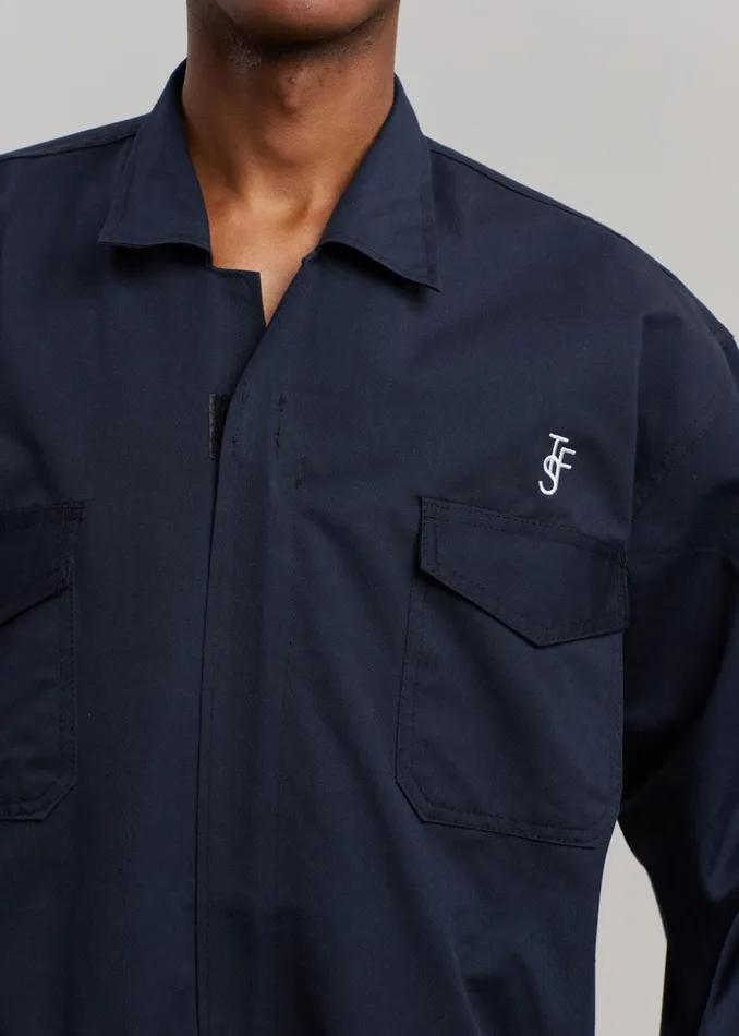 Women The Frankie Shop Jumpsuits TFS Oversized Boiler Suit Navy