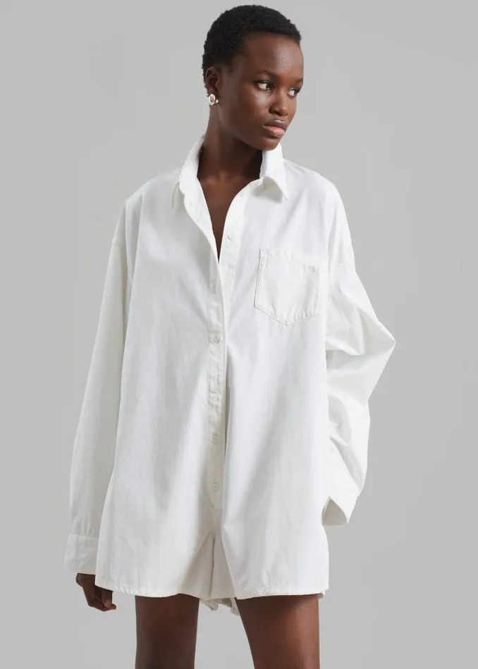 Women The Frankie Shop Jumpsuits Wren Denim Romper White
