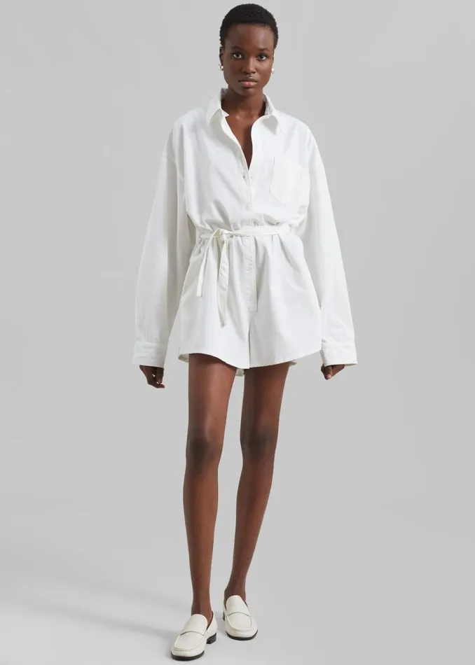 Women The Frankie Shop Jumpsuits Wren Denim Romper White