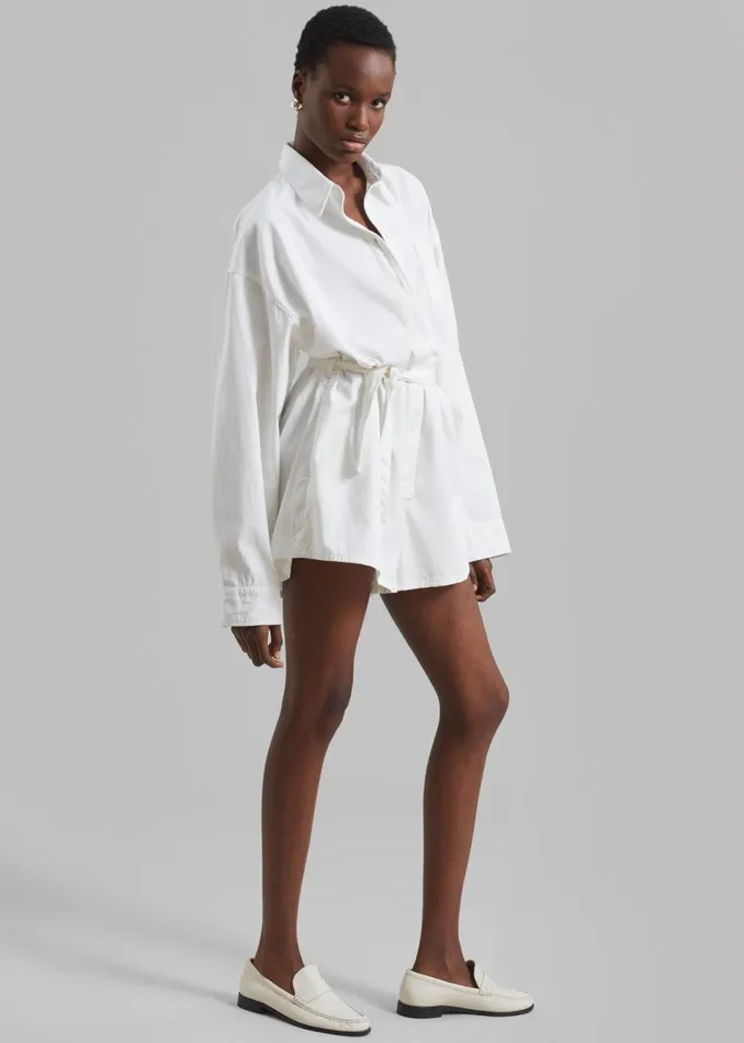 Women The Frankie Shop Jumpsuits Wren Denim Romper White