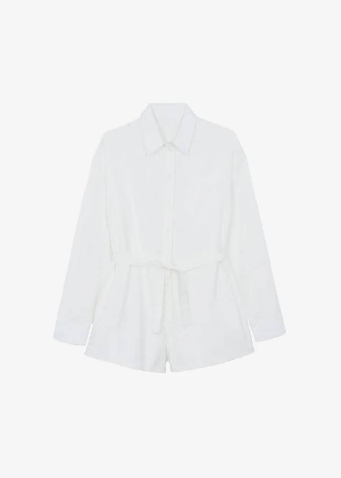 Women The Frankie Shop Jumpsuits Wren Denim Romper White