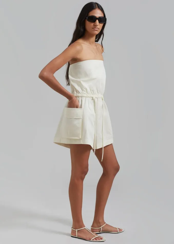 Women The Frankie Shop Jumpsuits Wynn Strapless Romper Cream