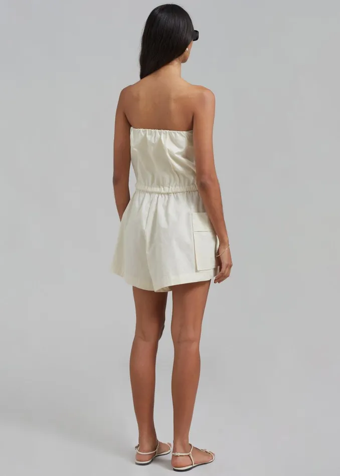 Women The Frankie Shop Jumpsuits Wynn Strapless Romper Cream