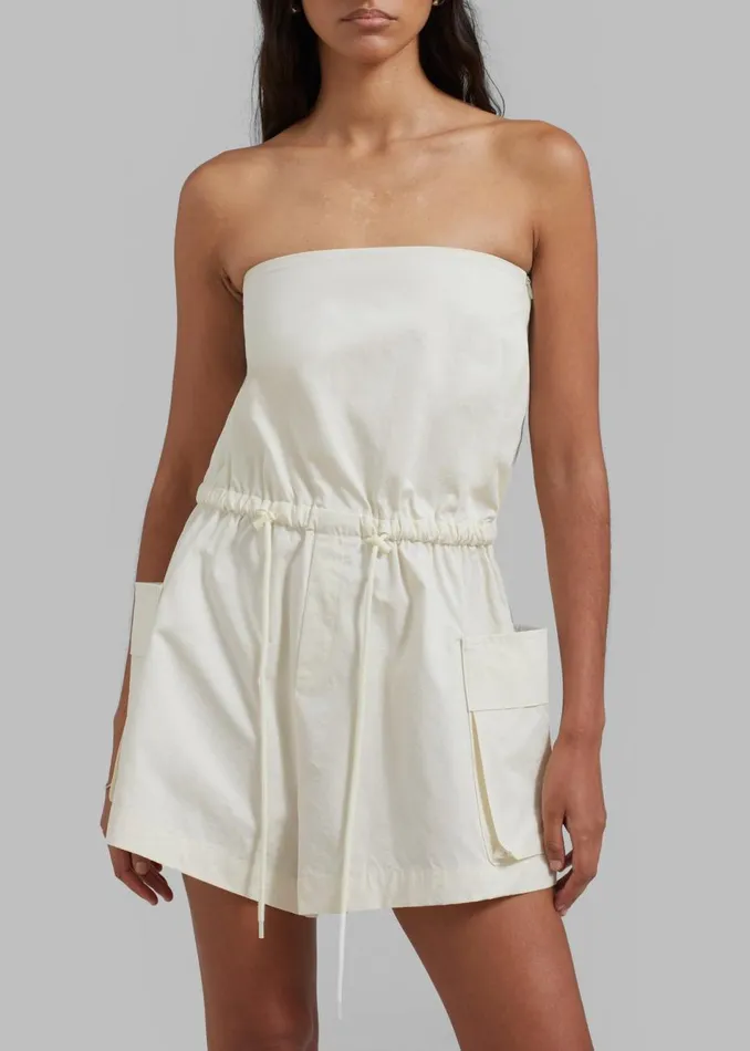 Women The Frankie Shop Jumpsuits Wynn Strapless Romper Cream