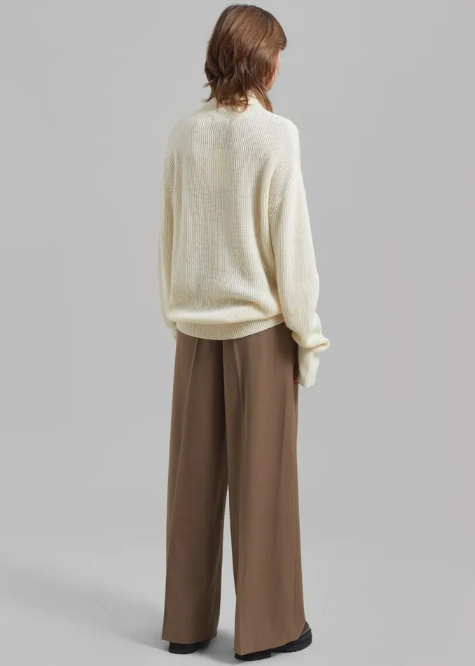 Women The Frankie Shop Knitwear Amomento Turtleneck Pullover Ecru