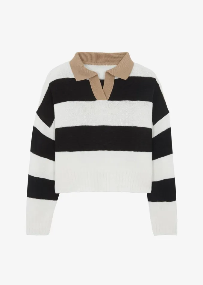 Women The Frankie Shop Knitwear Andrew Sweater Whiteblack Stripe