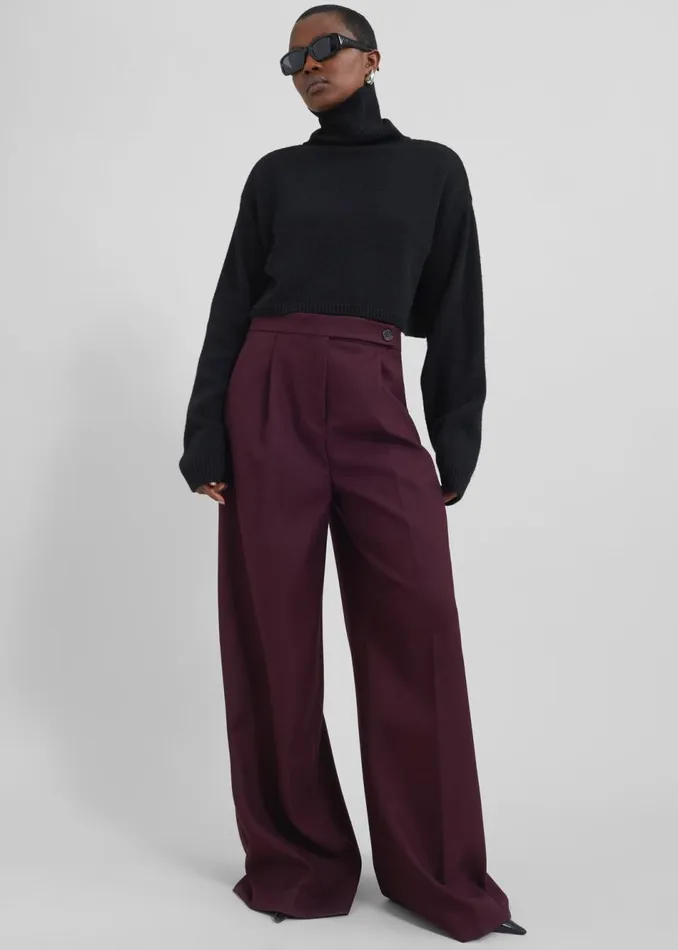 Women The Frankie Shop Knitwear Athina Cropped Turtleneck Sweater Black