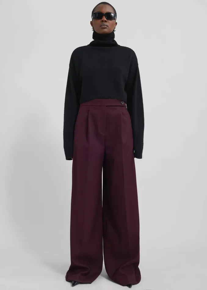 Women The Frankie Shop Knitwear Athina Cropped Turtleneck Sweater Black