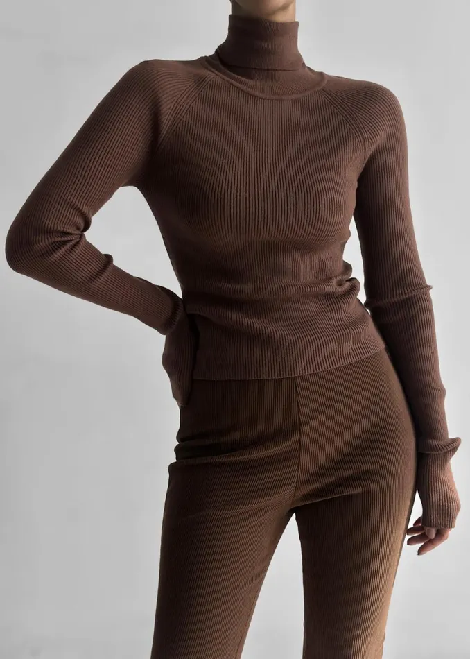 Women The Frankie Shop Knitwear Aubree Turtleneck Brown