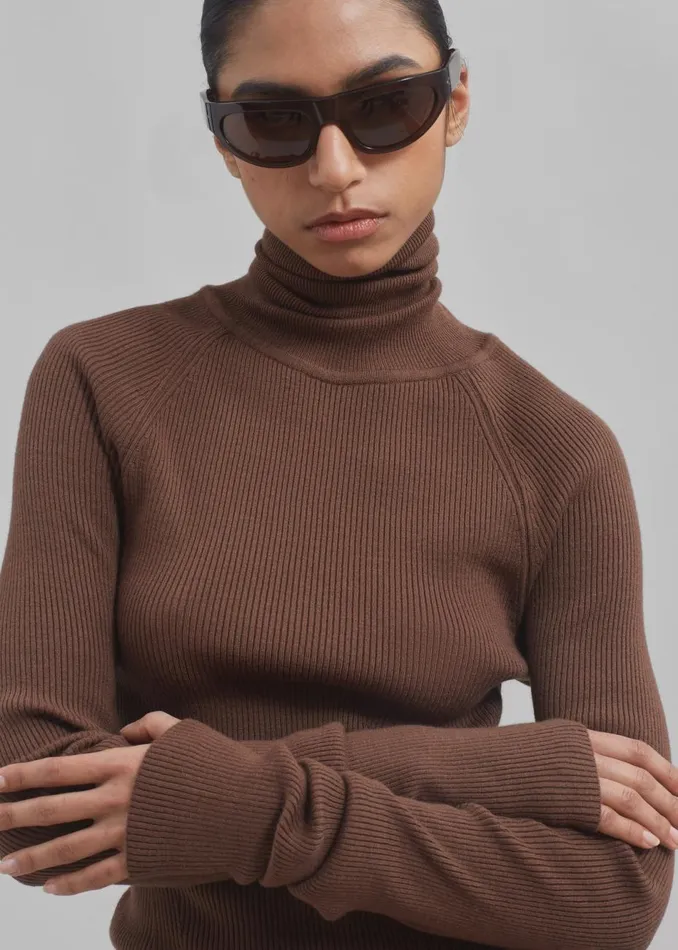 Women The Frankie Shop Knitwear Aubree Turtleneck Brown