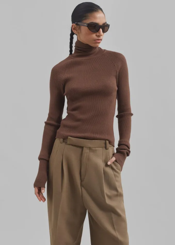 Women The Frankie Shop Knitwear Aubree Turtleneck Brown