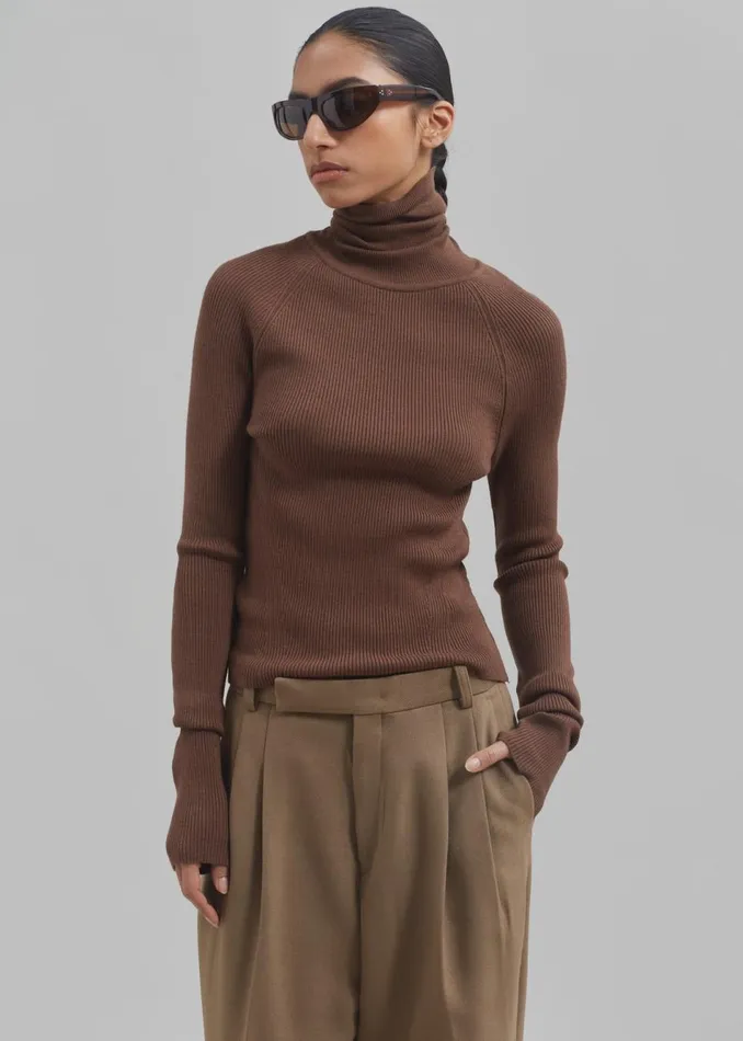 Women The Frankie Shop Knitwear Aubree Turtleneck Brown