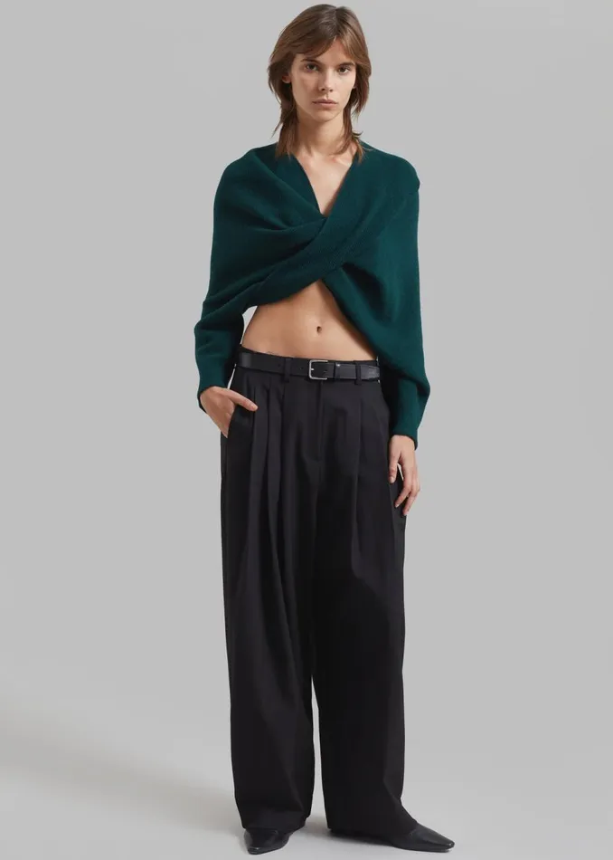 Women The Frankie Shop Knitwear Beaufille Twist Sweater Emerald