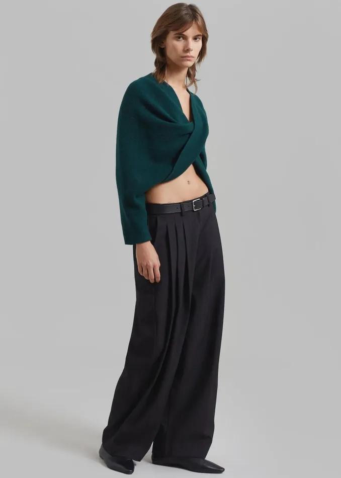 Women The Frankie Shop Knitwear Beaufille Twist Sweater Emerald