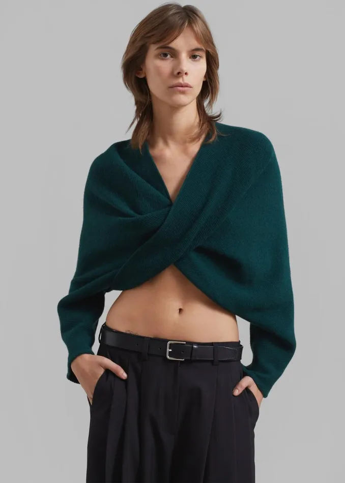 Women The Frankie Shop Knitwear Beaufille Twist Sweater Emerald