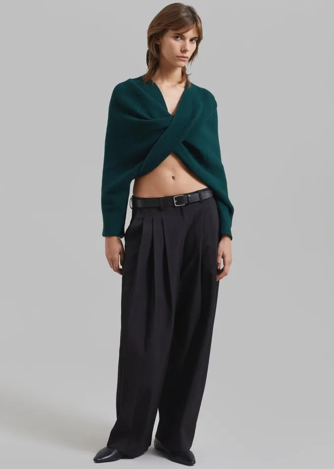 Women The Frankie Shop Knitwear Beaufille Twist Sweater Emerald