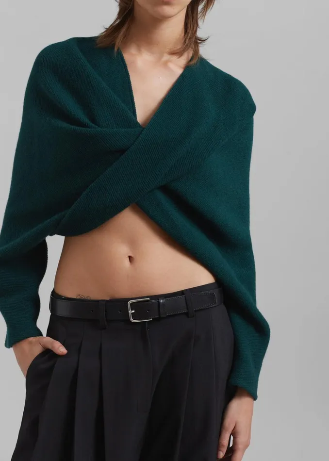 Women The Frankie Shop Knitwear Beaufille Twist Sweater Emerald