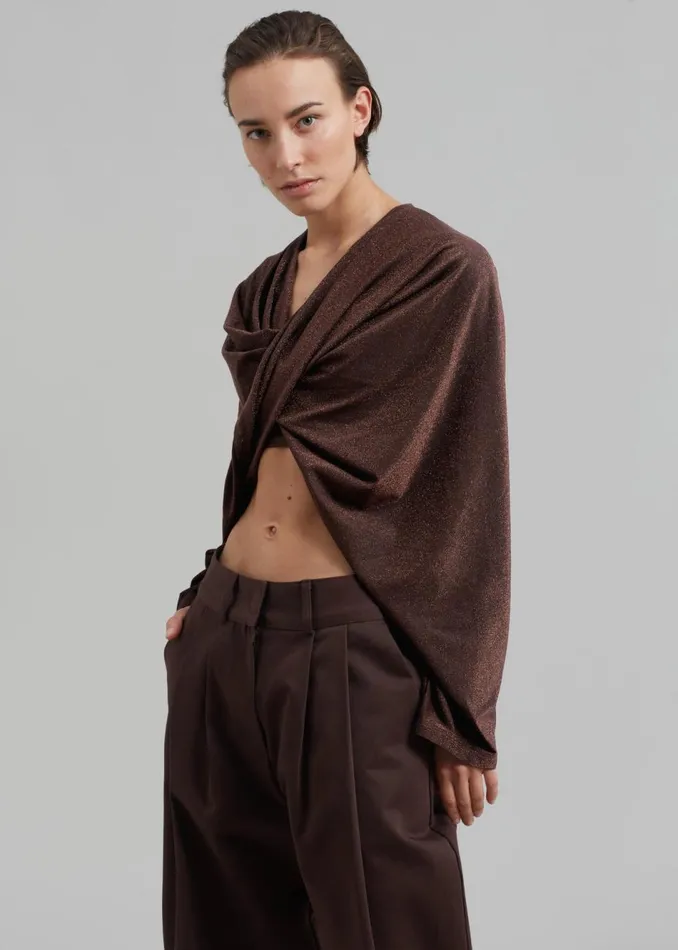 Women The Frankie Shop Knitwear Beaufille Twist Sweater Espresso
