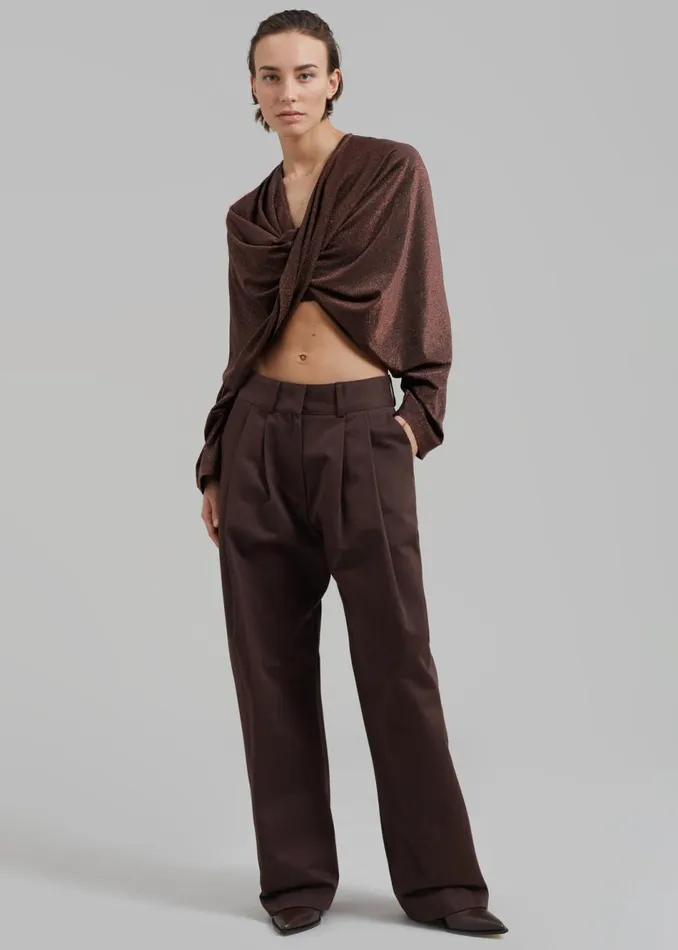 Women The Frankie Shop Knitwear Beaufille Twist Sweater Espresso