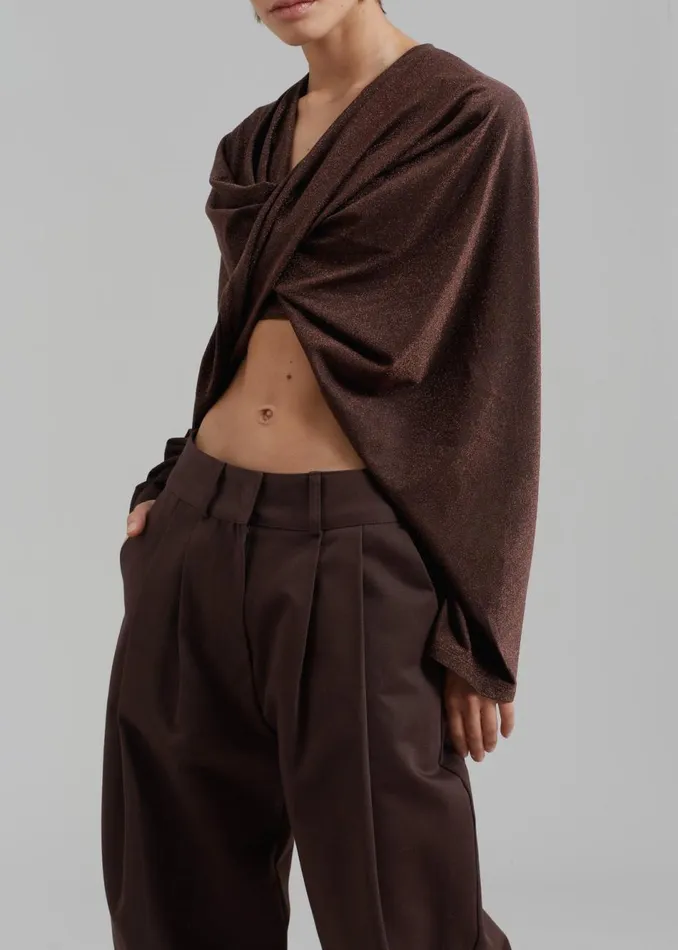 Women The Frankie Shop Knitwear Beaufille Twist Sweater Espresso
