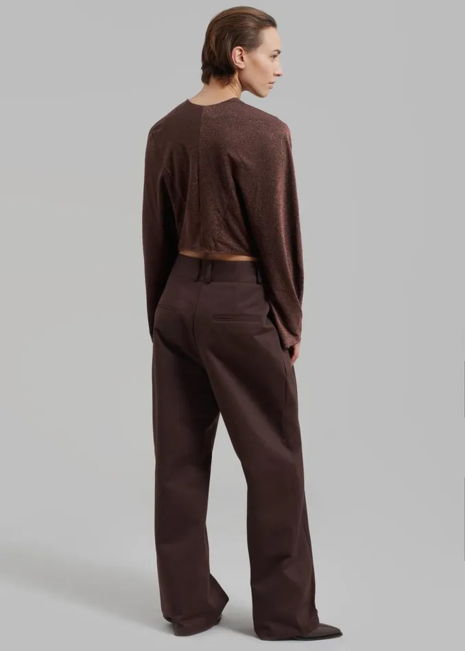 Women The Frankie Shop Knitwear Beaufille Twist Sweater Espresso