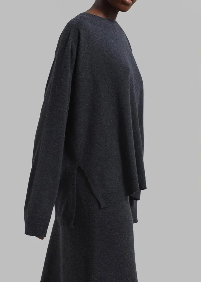 Women The Frankie Shop Knitwear Bellamy Wool Sweater Charcoal