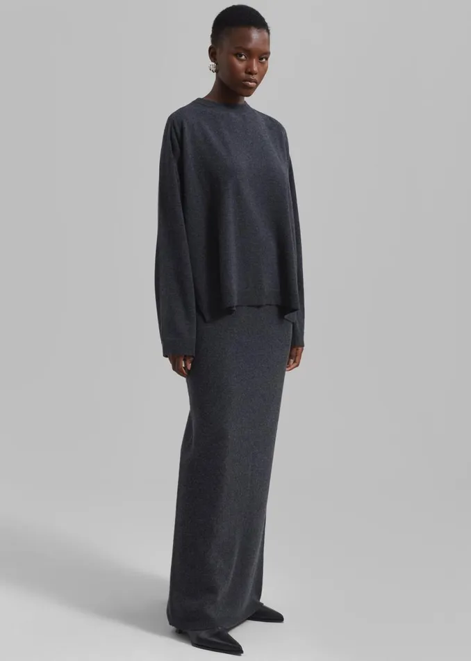 Women The Frankie Shop Knitwear Bellamy Wool Sweater Charcoal