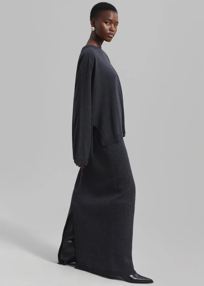 Women The Frankie Shop Knitwear Bellamy Wool Sweater Charcoal