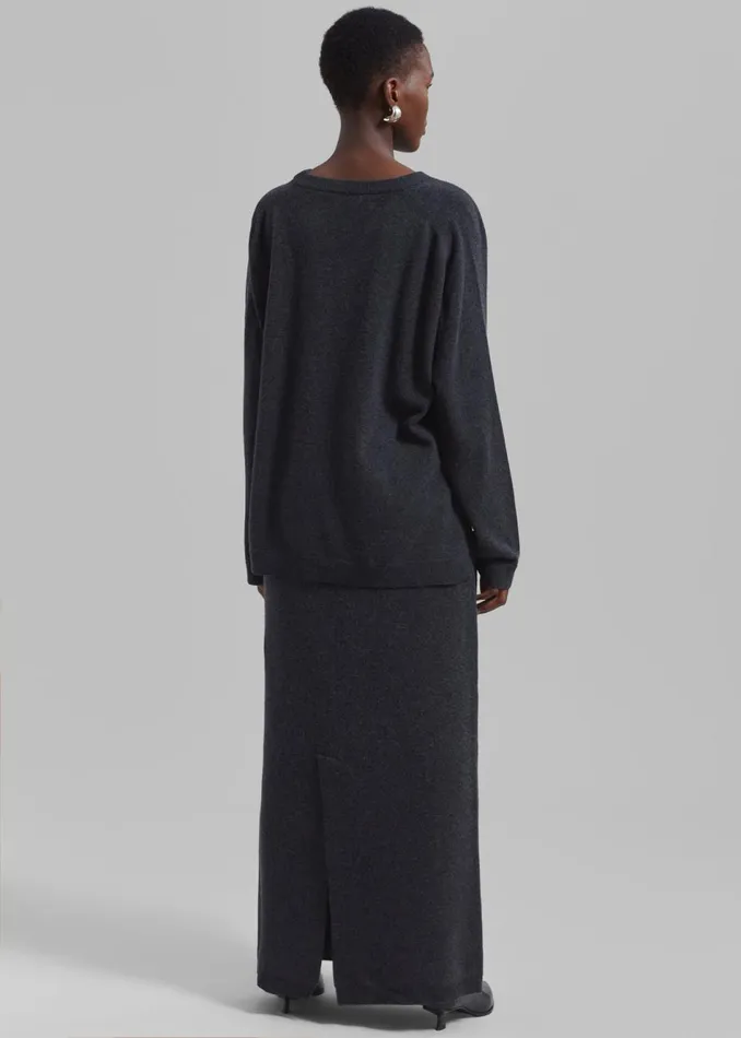 Women The Frankie Shop Knitwear Bellamy Wool Sweater Charcoal