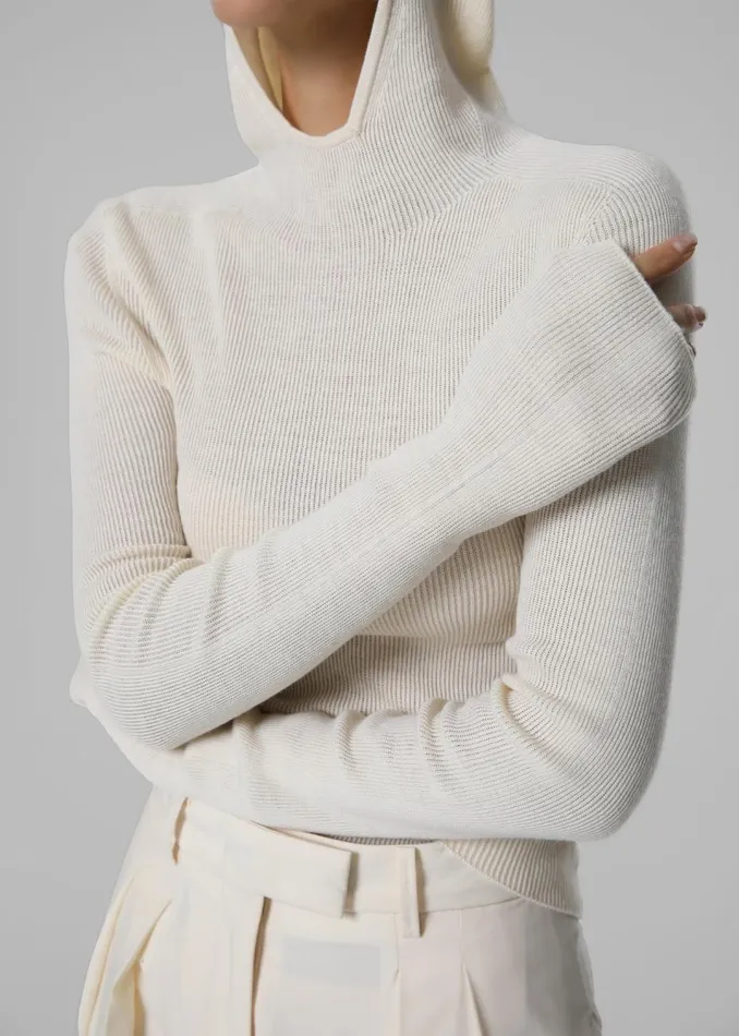 Women The Frankie Shop Knitwear Brandi Knit Hoodie Top White