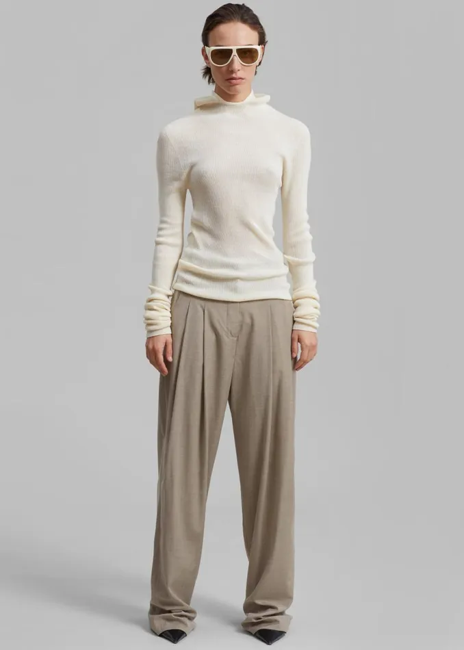 Women The Frankie Shop Knitwear Brandi Knit Hoodie Top White