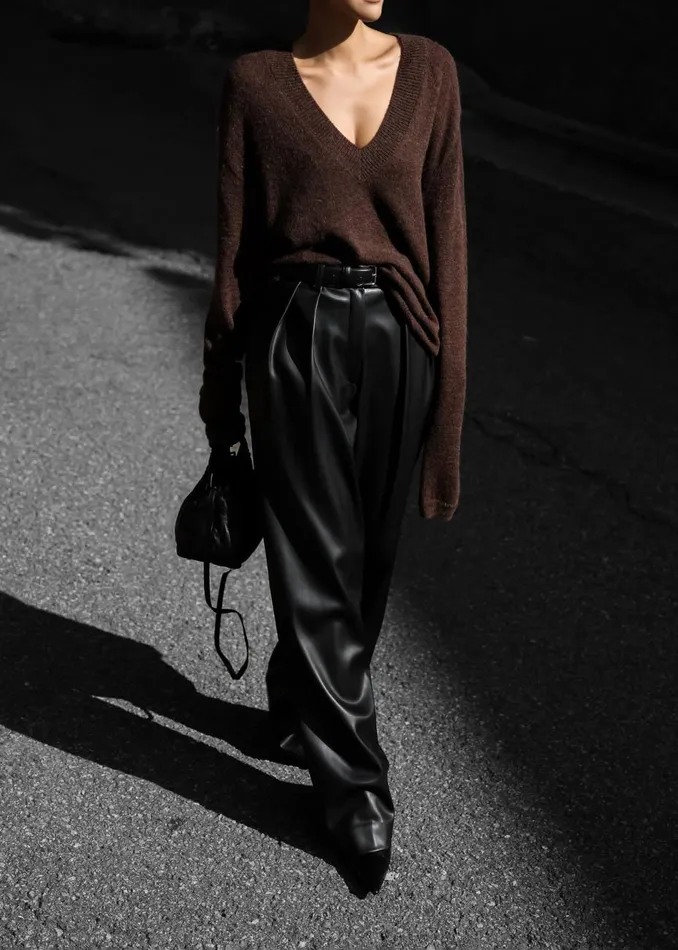 Women The Frankie Shop Knitwear Brayden V Neck Sweater Brown