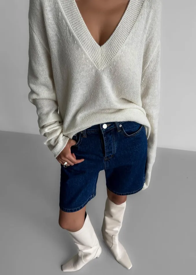 Women The Frankie Shop Knitwear Brayden V Neck Sweater Cream