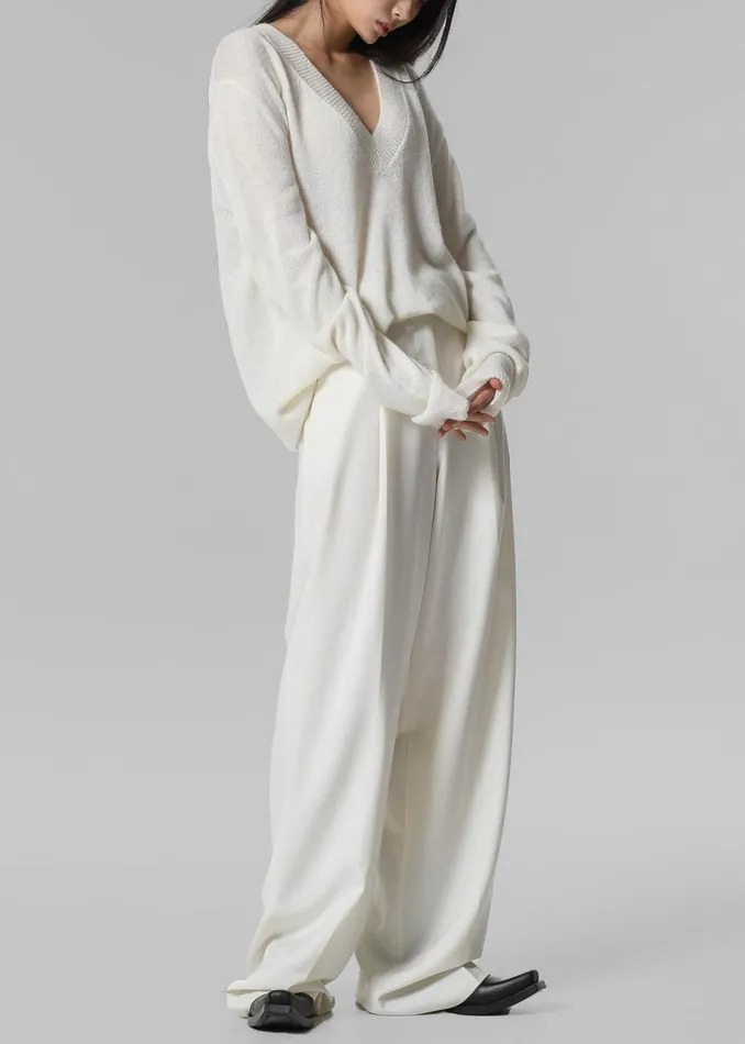 Women The Frankie Shop Knitwear Brayden V Neck Sweater Cream