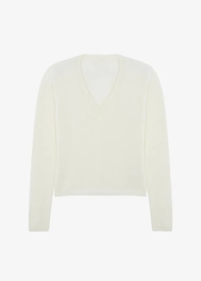 Women The Frankie Shop Knitwear Brayden V Neck Sweater Cream