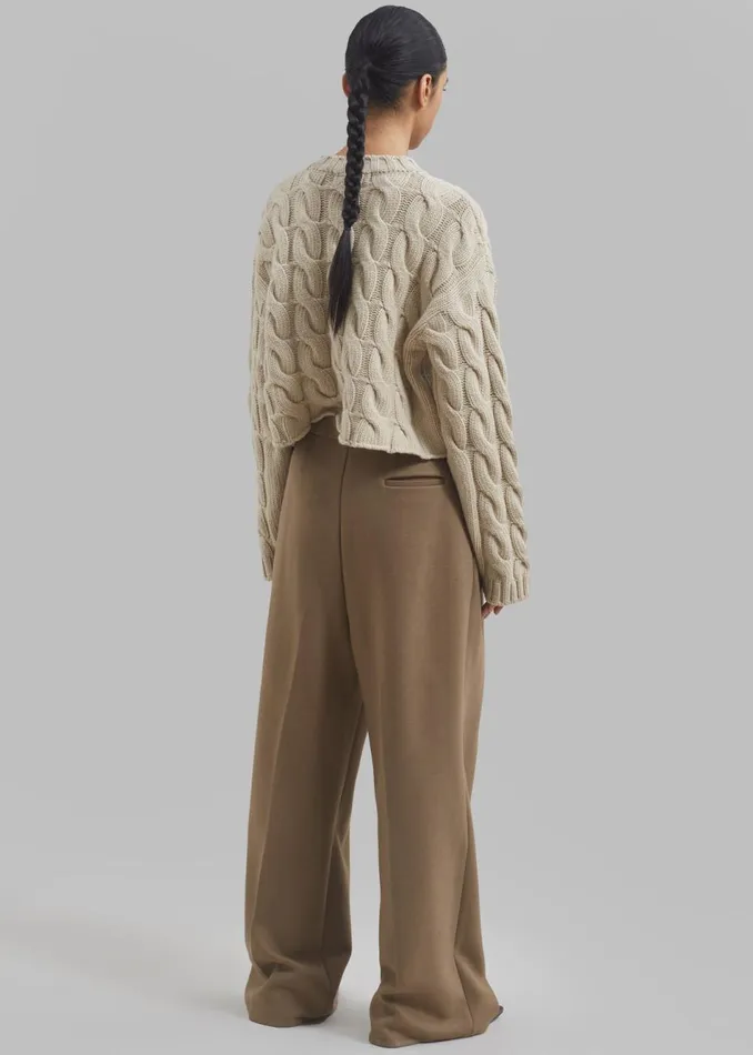 Women The Frankie Shop Knitwear Chandler Braided Sweater Beige